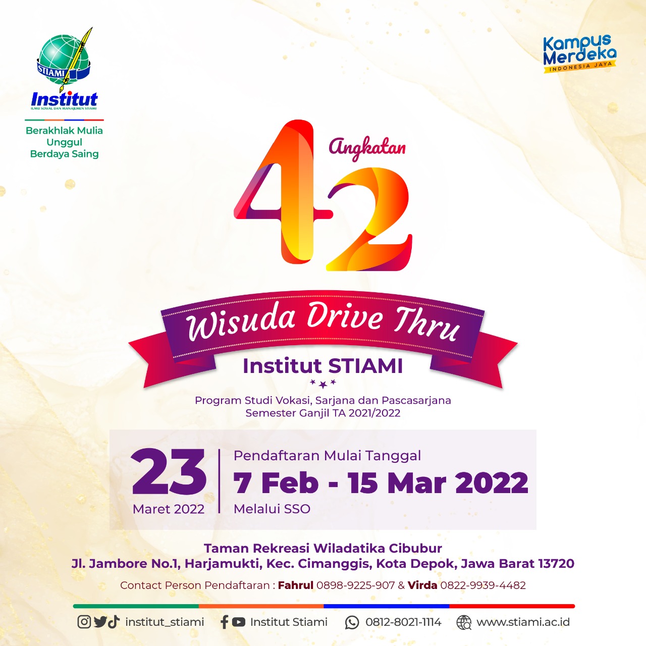 WISUDA DRIVE THRU ANGAKATAN 42 INSTITUT STIAMI